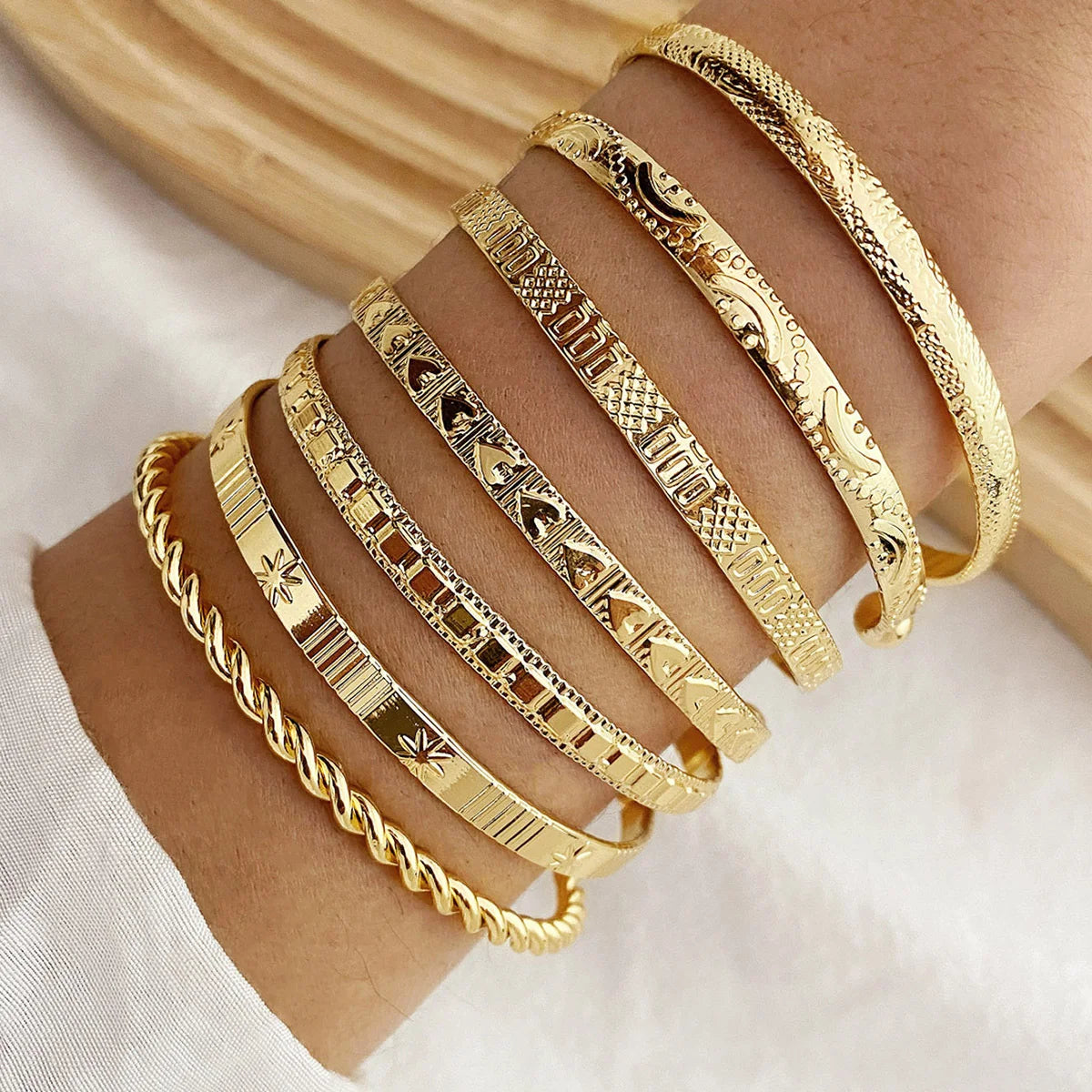 PUNK GOLD COLOR BRACELETS FOR WOMEN