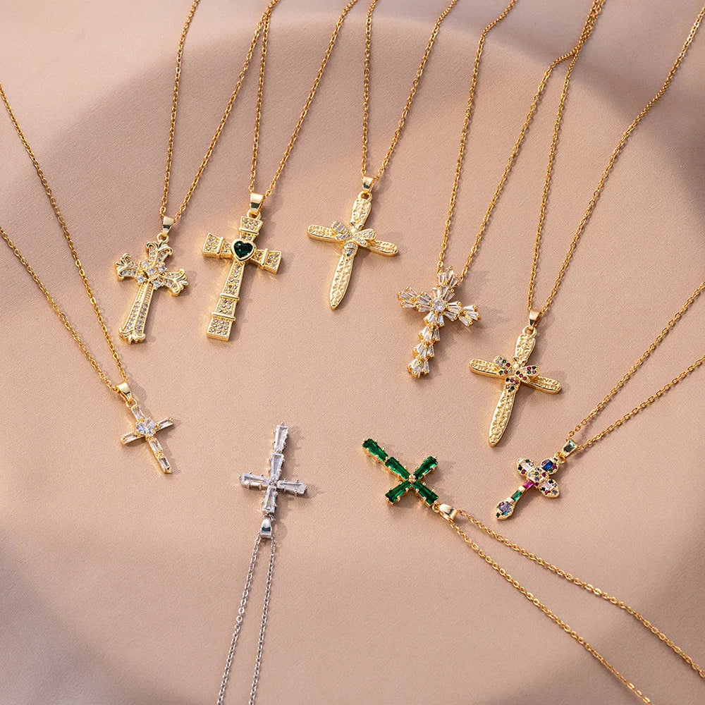 Zircon Cross Necklaces for Women