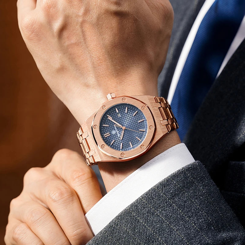 POEDAGARLUXURY MEN'S WATCHES DATE CHRONOGRAPH