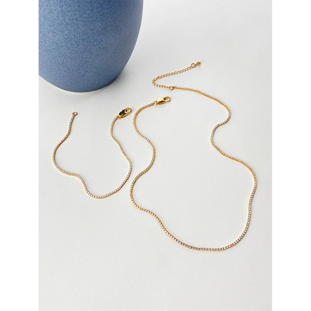 CUBIC ZIRCONIA CHAIN NECKLACE