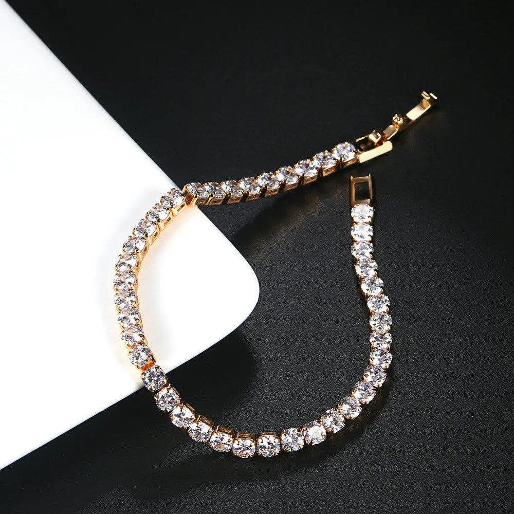 4mm Cubic Zirconia Tennis Bracelet Iced Out Chain Bracelets For Women