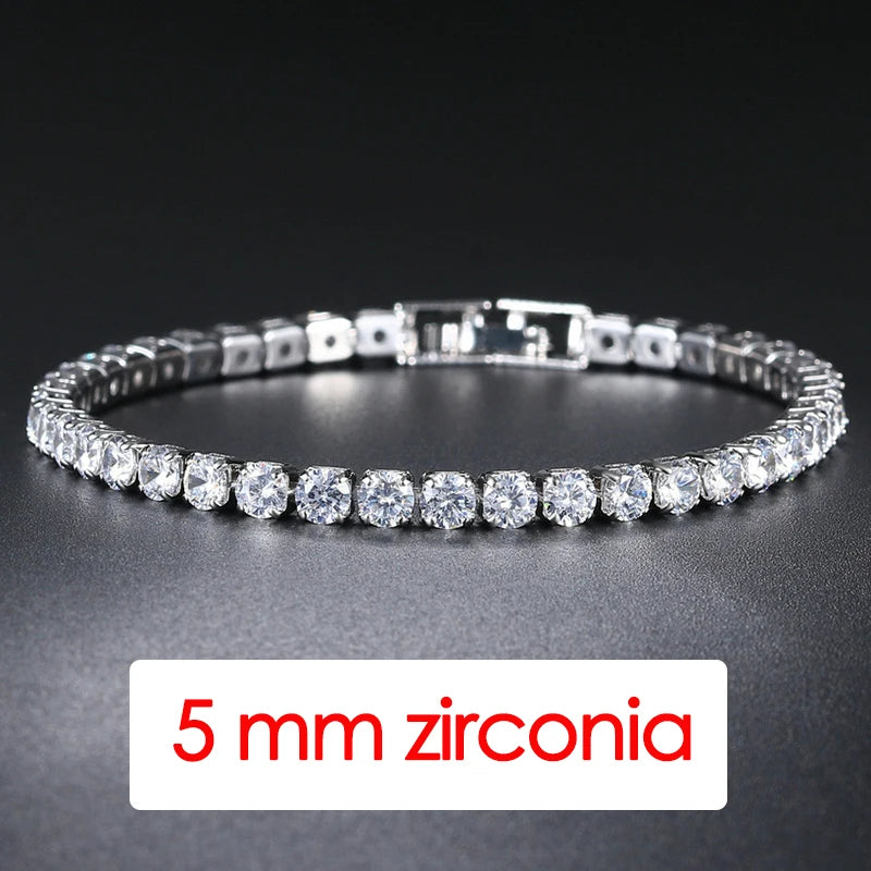 Bracelet Homme Iced Out 3/4/5mm Cubic Zirconia Mens