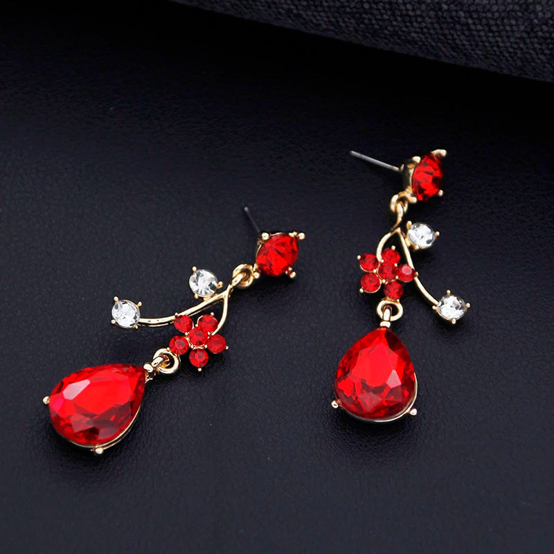 ELEGANT COLLAR 2 PCS SETS FLOWER NECKLACE AND EARRINGS