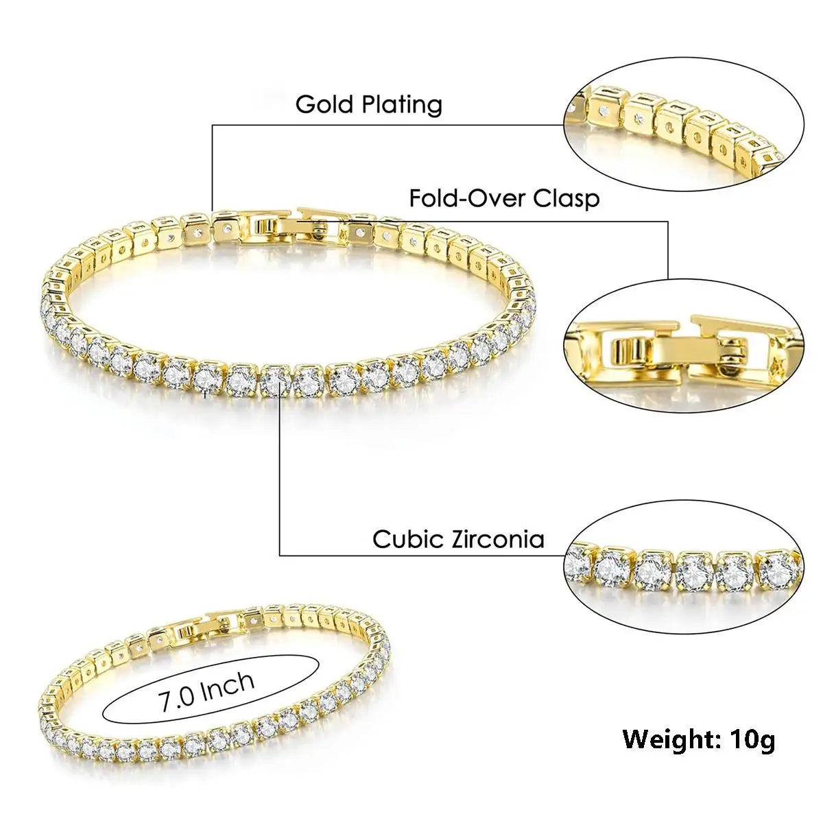 Cubic Zirconia Tennis Bracelet