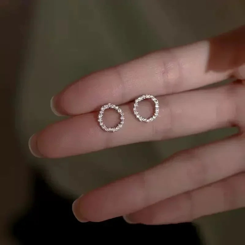 TREND ELEGANT JEWELRY SIMPLE CRYSTAL CIRCLE PENDANT