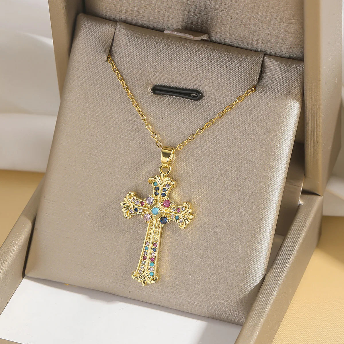 Zircon Cross Necklaces for Women