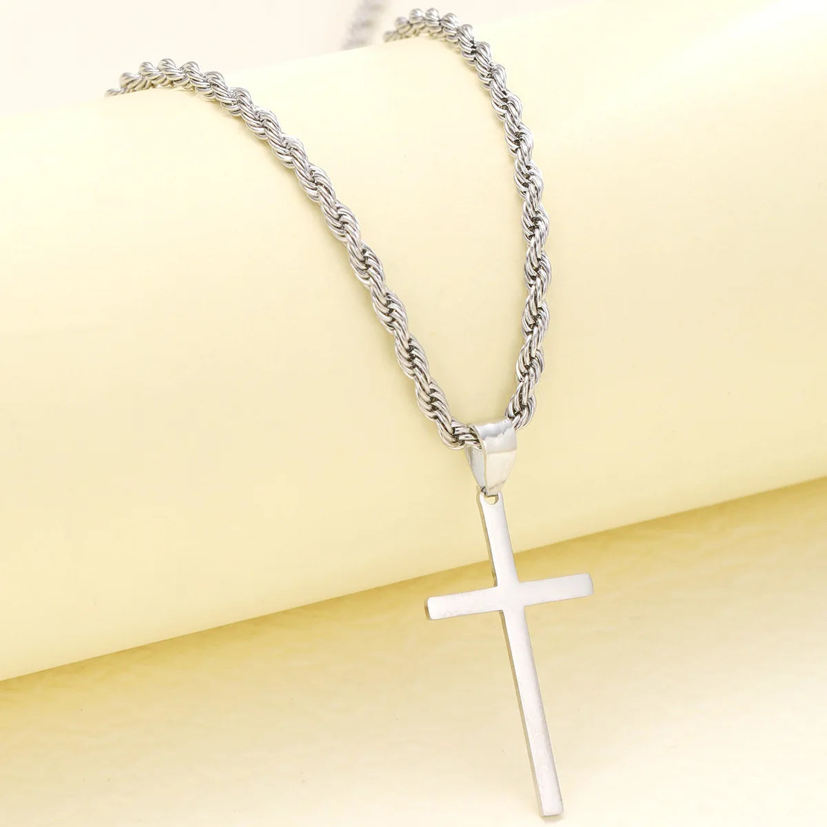 New Stainless Steel Cross Pendant Necklace