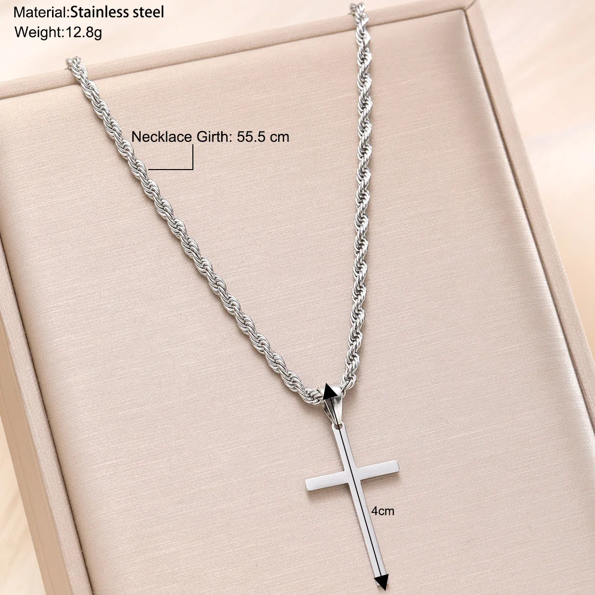 New Stainless Steel Cross Pendant Necklace