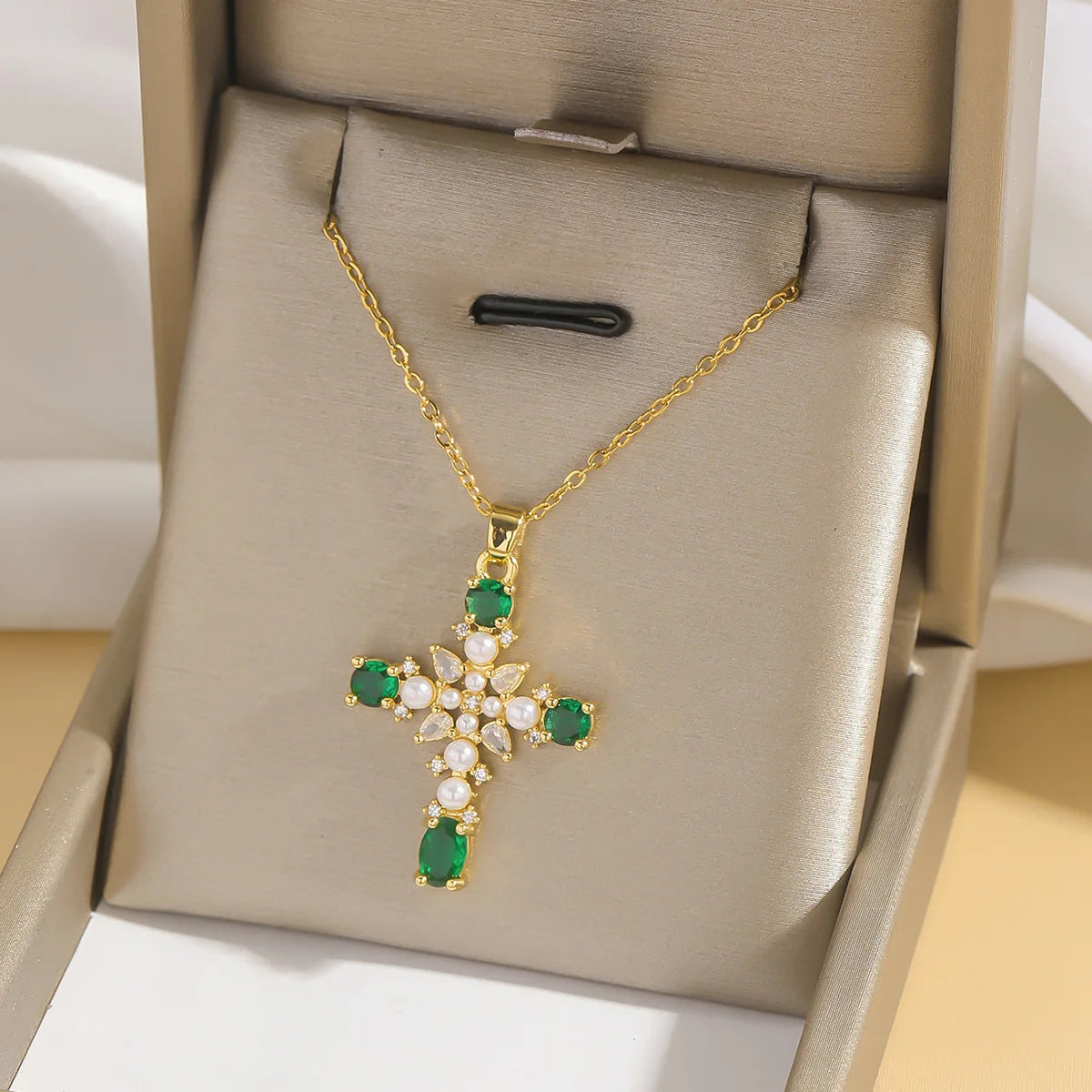 Zircon Cross Necklaces for Women