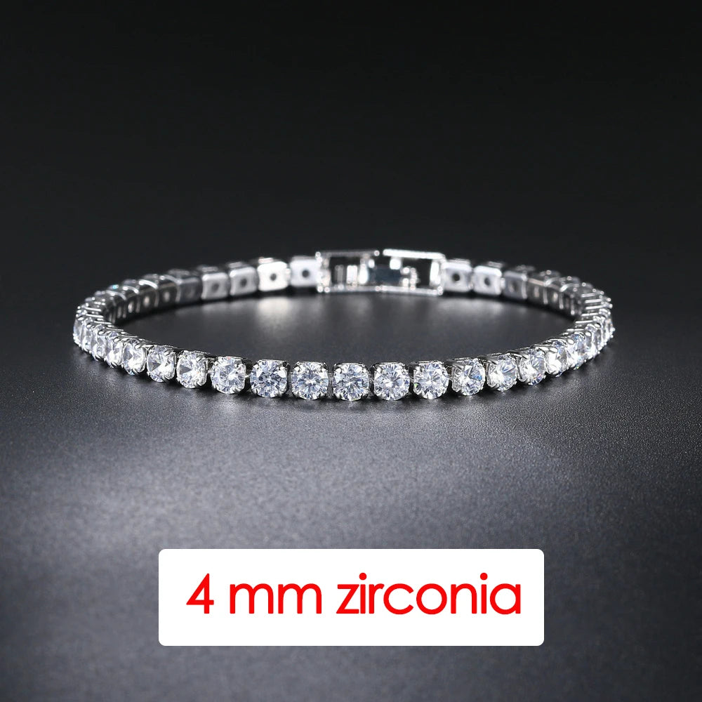 Bracelet Homme Iced Out 3/4/5mm Cubic Zirconia Mens