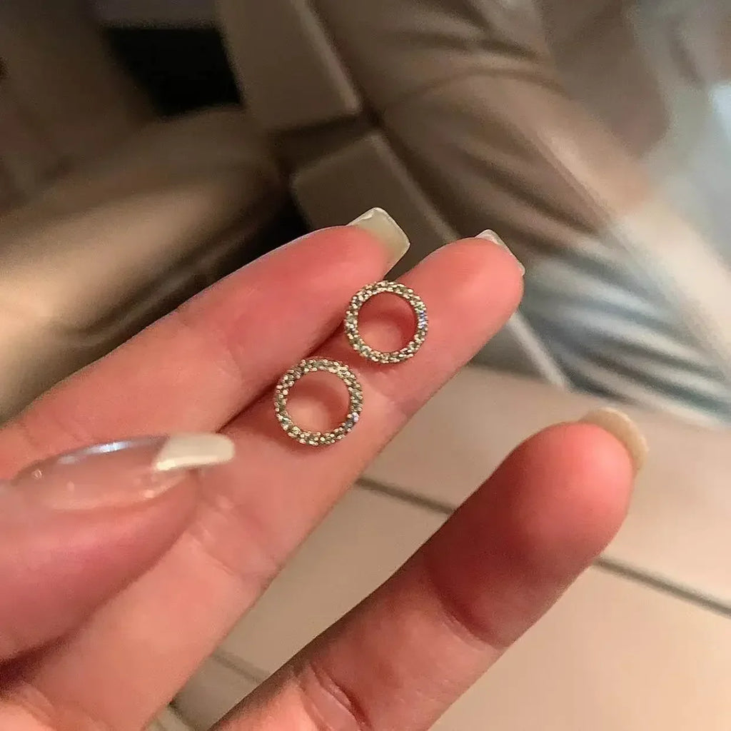 TREND ELEGANT JEWELRY SIMPLE CRYSTAL CIRCLE PENDANT