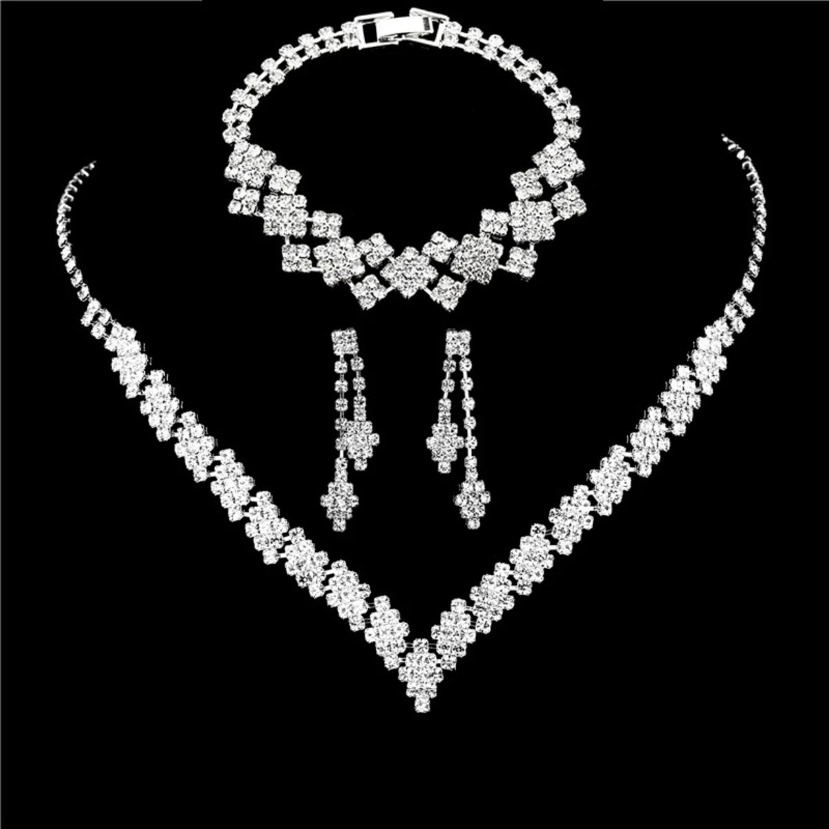 FASHIONABLE SILVER PLATED RHINESTONE
