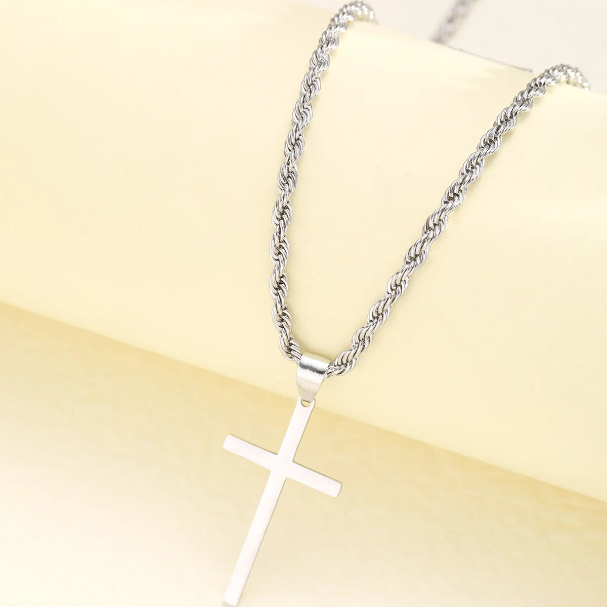 New Stainless Steel Cross Pendant Necklace