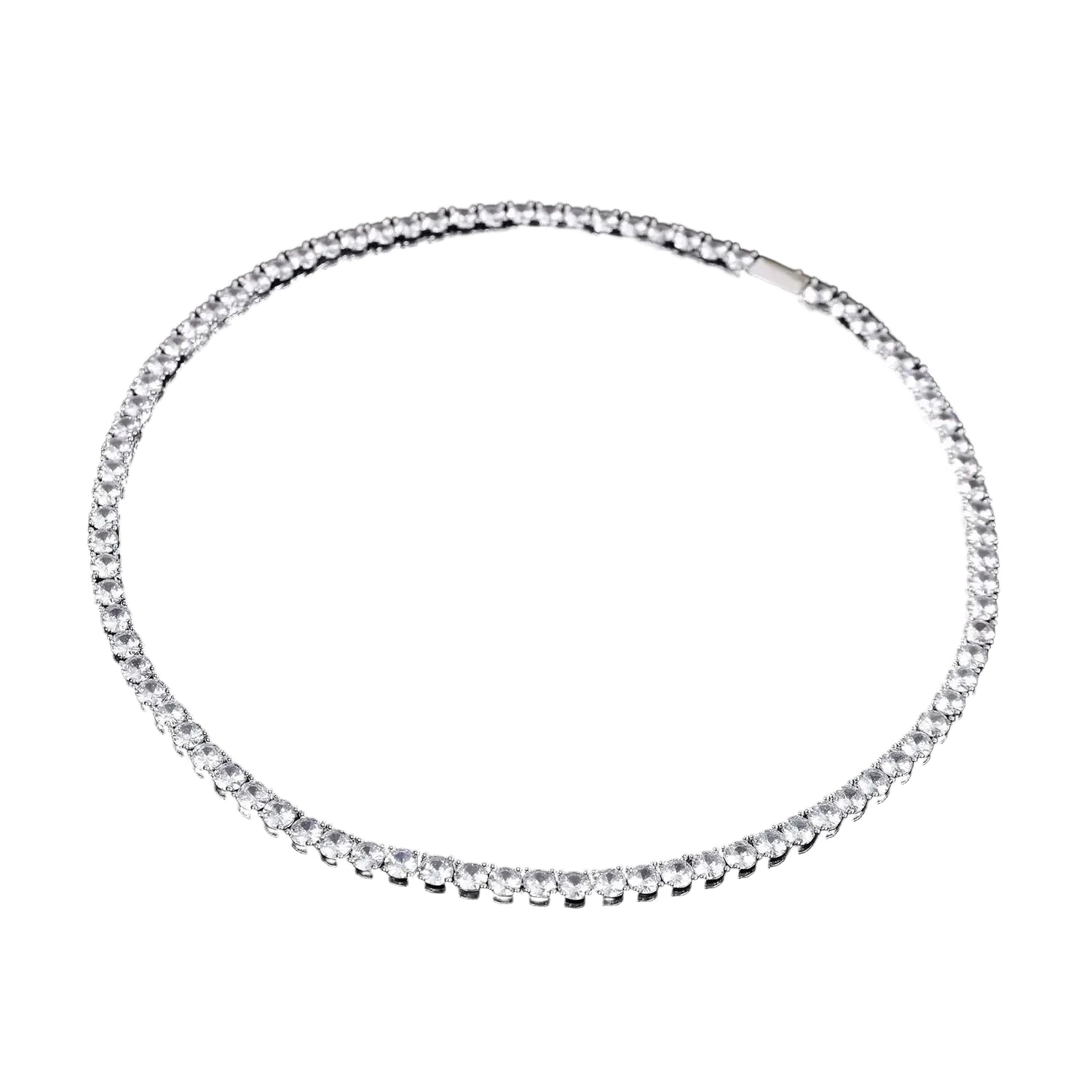 STERLING SILVER NECKLACE ZIRCON CHAIN
